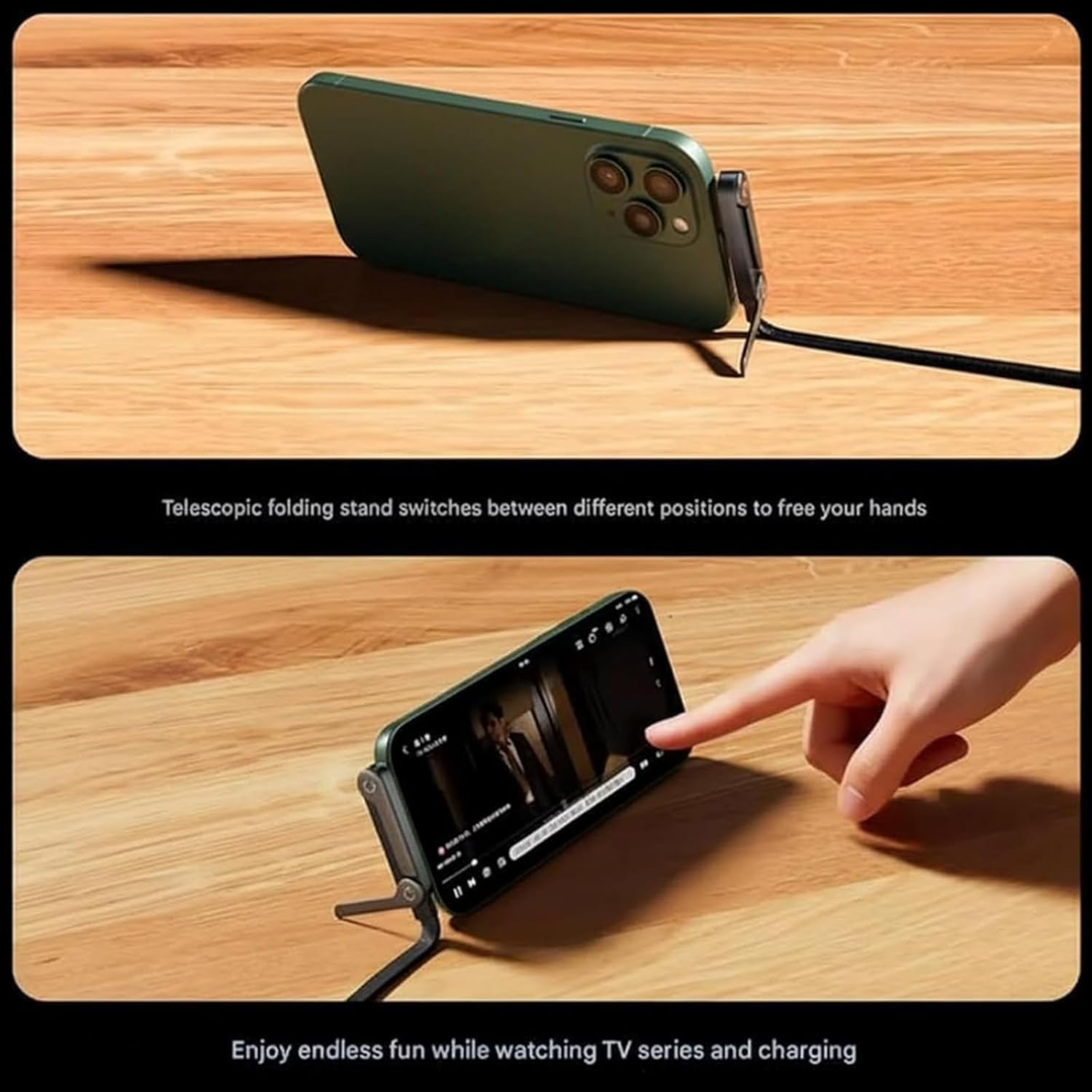 Cable USB-C con soporte plegable